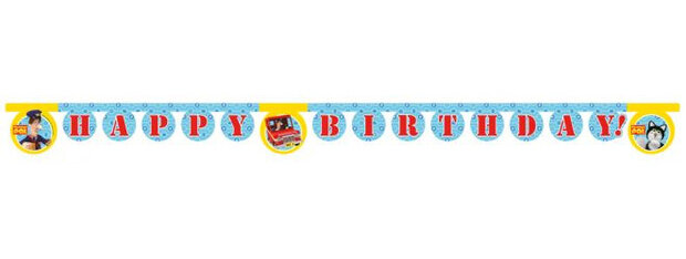 banner Happy Birthday Pieter Post 180 cm karton blauw