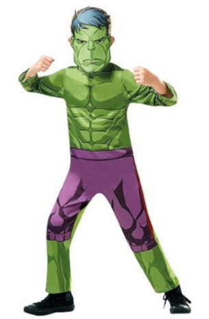 verkleedkostuum Hulk junior polyester groen maat 104