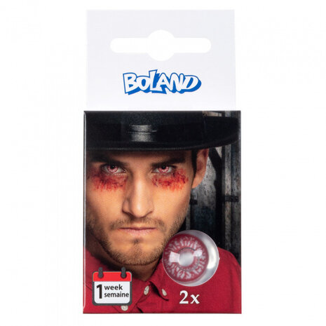weeklenzen Blood burst siliconen wit/rood 2 stuks