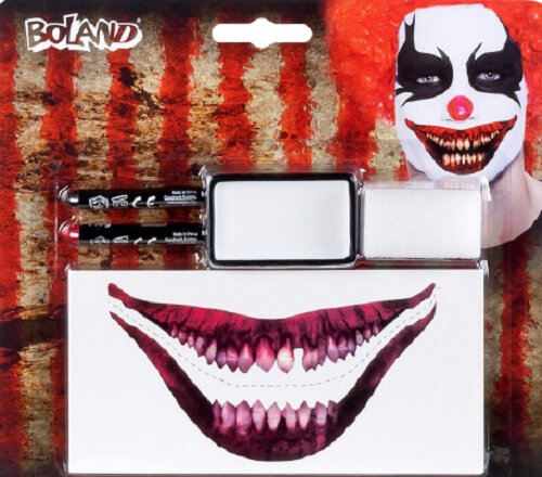 schminkset verschrikkelijke clown wit/rood