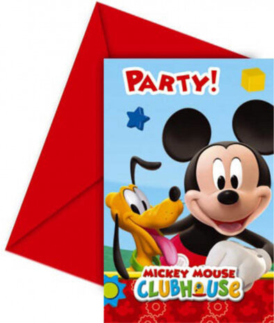 uitnodigingen Playful Mickey junior 12 x 22 cm 12-delig