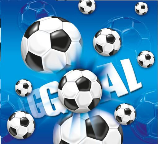 tafelkleed Voetbal junior 120 x 180 cm blauw/wit