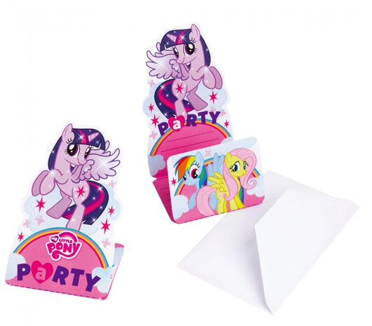 uitnodigingen en enveloppen My Little Pony papier 16-delig