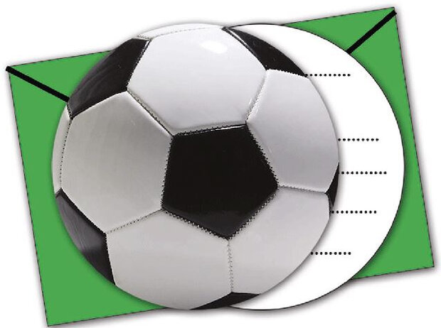 uitnodigingen voetbal papier groen/wit 12 delig