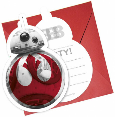 uitnodigingen Star Wars 18 x 16 cm papier rood 12-delig