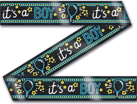 markeerlint It&#039;s a boy zwart 12 meter