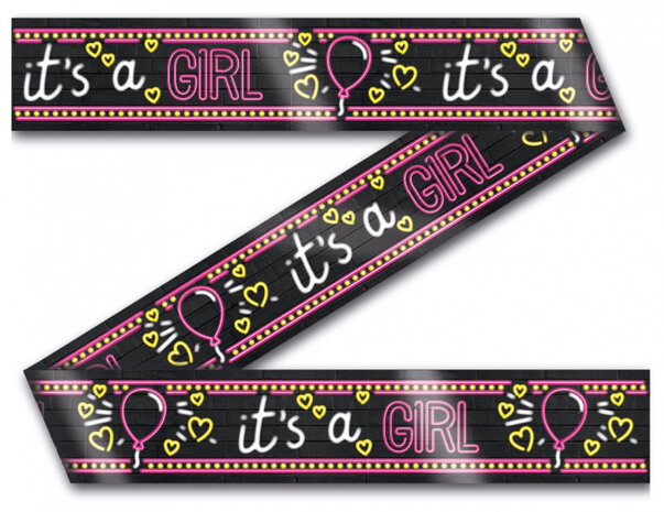 markeerlint It&#039;s a girl zwart 12 meter