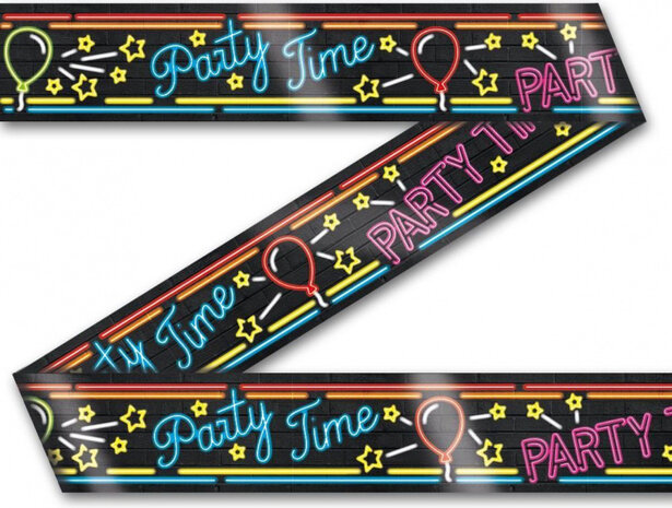 markeerlint Partytime zwart 12 meter