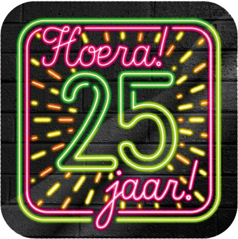 onderzetters 25 jaar 10 cm karton 6 stuks