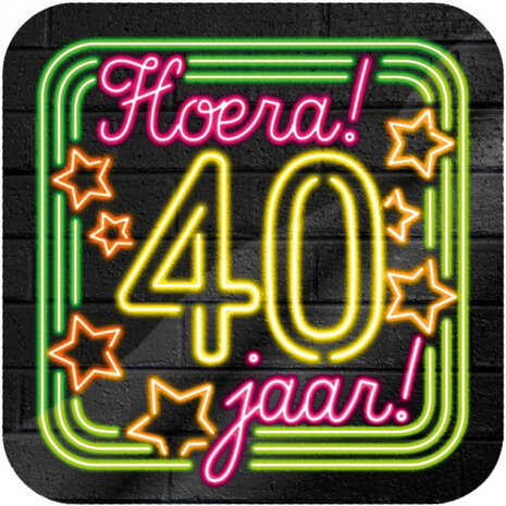 onderzetters 40 jaar 10 cm karton 6 stuks