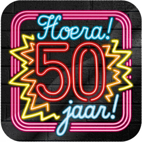 onderzetters 50 jaar 10 cm karton 6 stuks