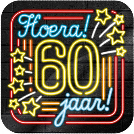 onderzetters 60 jaar 10 cm karton 6 stuks