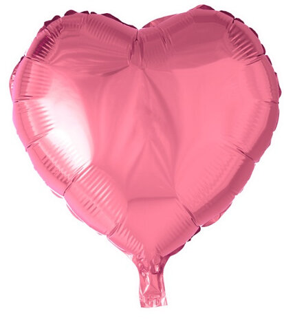 folieballon hartvorm 45 cm roze