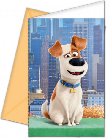 uitnodigingen secret life of pets papier blauw 6 stuks