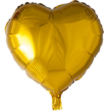 folieballon hartvorm 45 cm goud