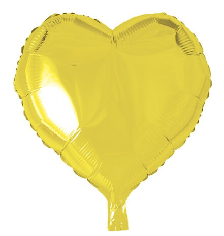 folieballon hartvorm 45 cm geel