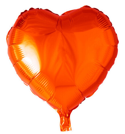 folieballon hartvorm 45 cm oranje