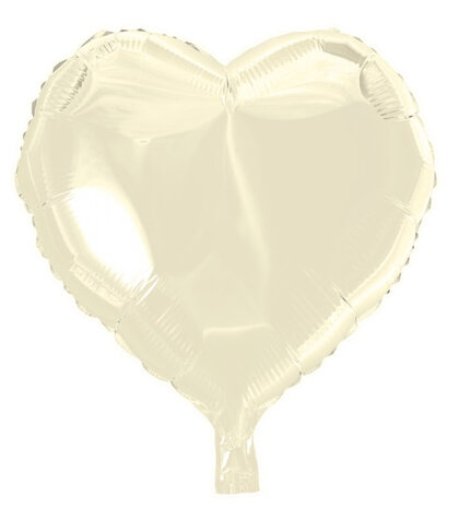 folieballon hartvorm 45 cm ivoor