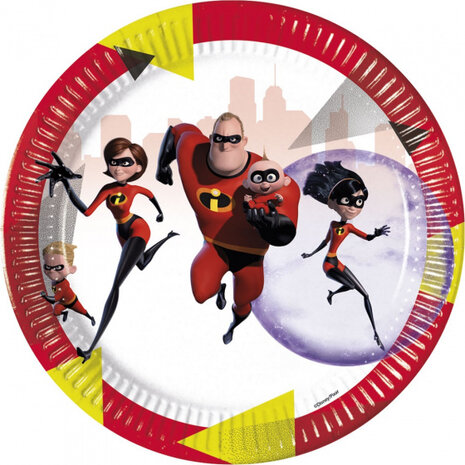 bordjes the incredibles 23 cm papier 8 stuks