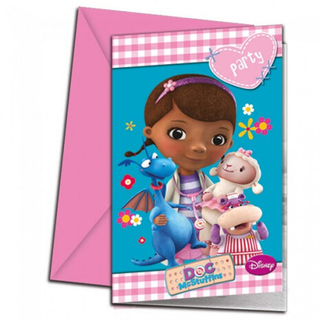 uitnodigingen Doc McStuffins 10,8 x 20,9 cm 12-delig
