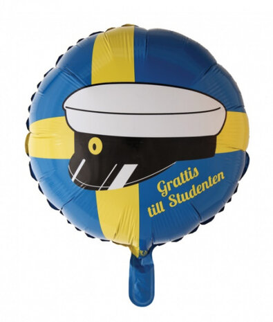folieballon Geslaagd 45,5 cm blauw/geel
