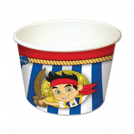 feestbakjes Captain Jake 200 ml blauw/wit 8 stuks