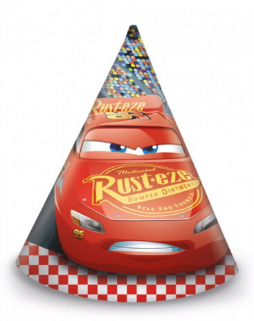 feesthoedjes Cars 3 junior 16 x 11 cm 6 stuks