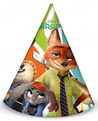 feesthoedjes Zootropolis 10 cm karton 6 stuks