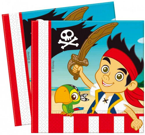 feestservetten Jake 33x33cm papier rood 20 stuks