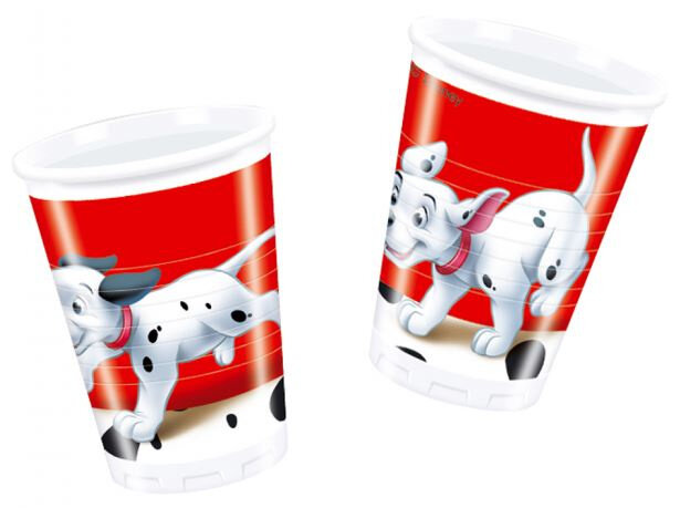 bekers 101 Dalmati&euml;rs 200 ml papier rood/wit 8 stuks