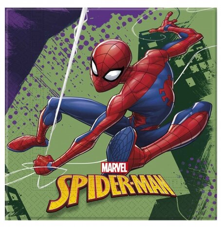 servetten Spider-Man 33 x 33 cm donkergroen 20 stuks
