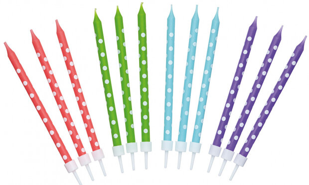 verjaardagskaarsjes 10 cm wax 24 stuks