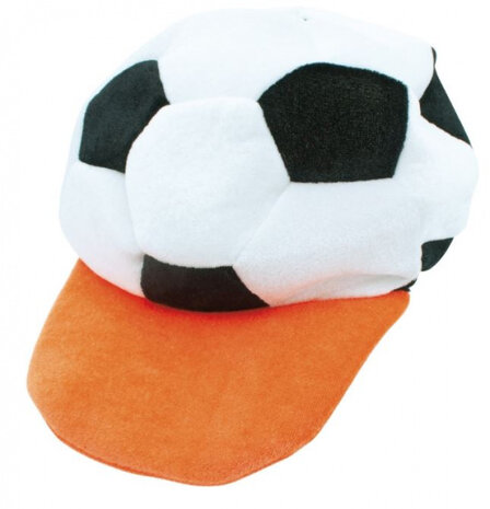 pet Voetbal 20 x 28 cm vilt/polyester oranje/wit