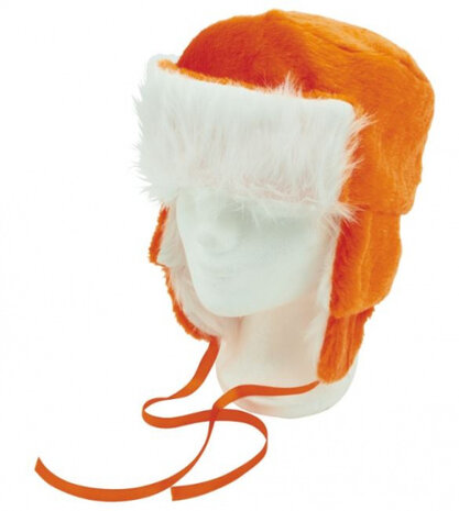 muts 30 cm polyester oranje/wit