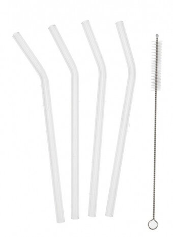 rietjes 20 cm glas transparant 4 stuks 5-delig