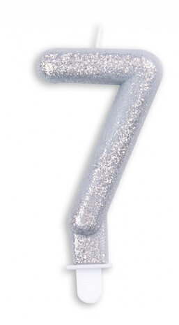 cijferkaars &#039;7&#039; 4,4 x 7 x 1,2 cm wax zilver