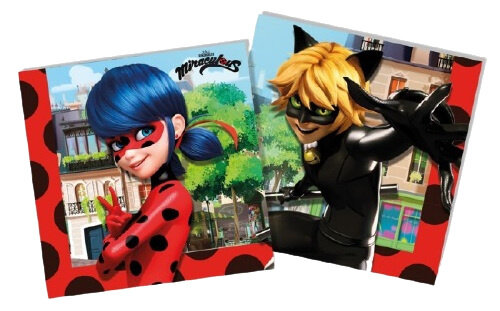 feestservetten Miraculous 33x33cm FSC papier 20 stuks