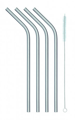 rietjes 20 cm RVS zilver 5-delig