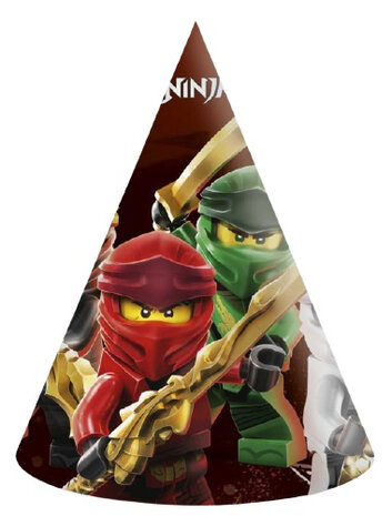feesthoedjes Lego Ninjago FSC karton bruin 6 stuks