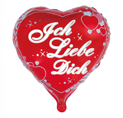 folieballon &#039;Ich Liebe Dich&#039; hartvorm 45 cm rood/ wit
