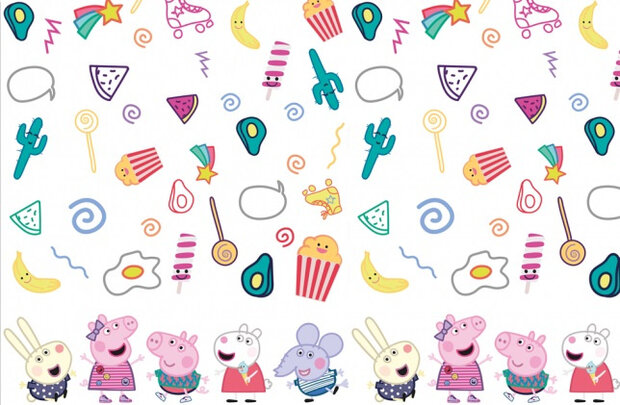 tafelkleed Peppa Pig 180 x 120 cm wit