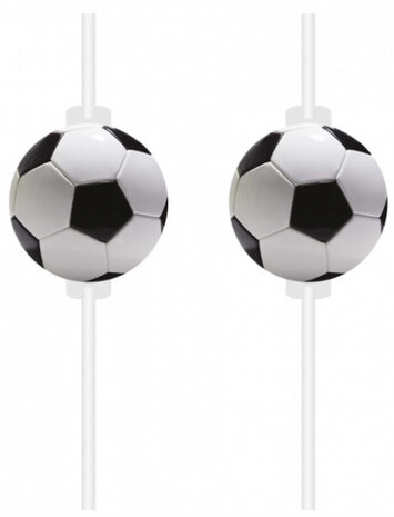 rietjes voetbal junior papier wit/zwart 4 stuks
