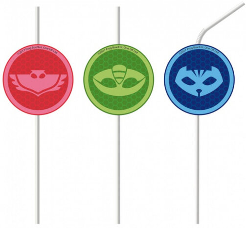 rietjes PJ Masks junior papier rood/groen/blauw 4 stuks