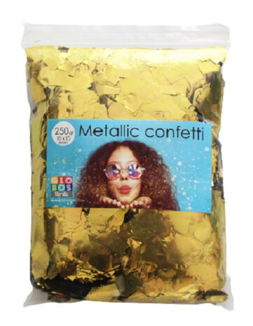 confetti vierkant 10 x 10 mm folie goud 250 gram