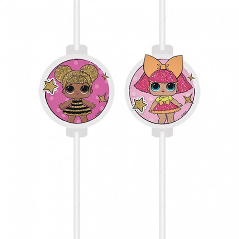 rietjes Glitterati junior papier roze/wit 4 stuks