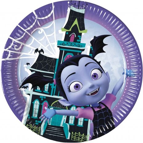 feestborden Vampirina junior 23 cm karton paars 8 stuks