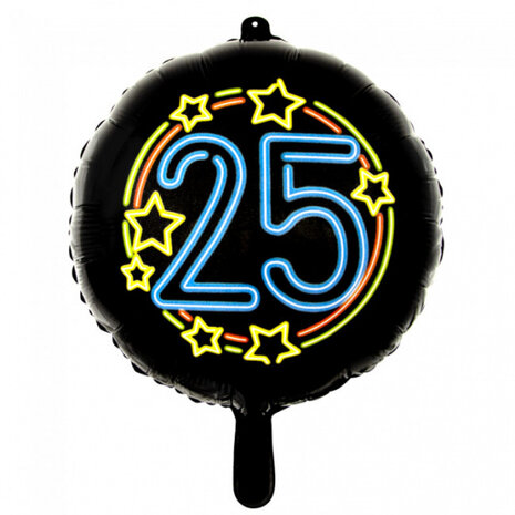 folieballon 25 neon 45 cm zwart