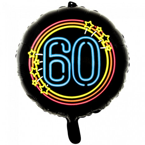 folieballon 60 neon 45 cm zwart