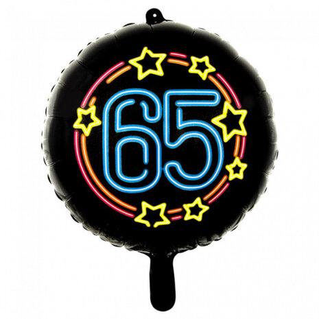 folieballon 65 neon 45 cm zwart