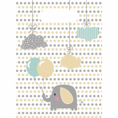 feesttasjes olifant junior 23 x 16 cm wit 6 stuks